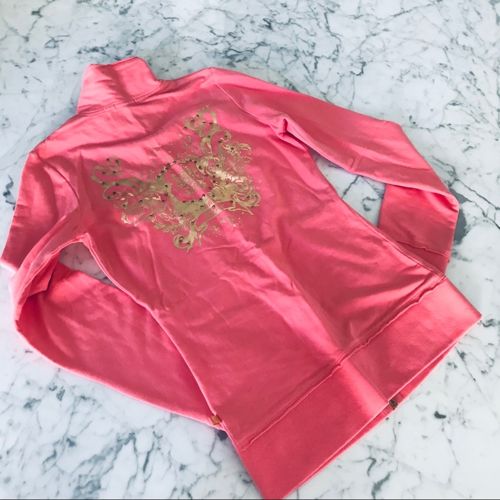 NEW Coral Zip Up with Gold Details - Picture 4 of 16